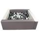 Velinda Soft play ball pit, home ball pit, indoor, outdoor, ball pit + 300 balls (Ball pit/balls colour: white, grey/white, grey, silver)