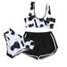 NECHOLOGY Girls Swimsuits Size 10 Baby Girl Cow Print Suspender Swimwear Shorts 3PCS Summer Bikini Bathing Suit Girls 11 12 Swimwear Black 10 Years