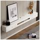 Floating TV Stand, TV Wall Mounted TV Cabinet, Media Console Floating Desk Storage Hutch, For Home And Office (Color : White, Size : 200cm)