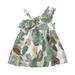 Girls Fashion Dresses Toddler Kids Girls Summer Ruffles Strap Patchwork Floral Print Princess Dress Casual Clothes