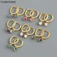 Boucles d'oreilles pendantes en cristal multicolore pour femmes en argent Sterling 925 rondes