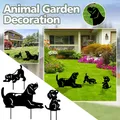Inserts de jardin pour chien Art de cour creux en acrylique avec animaux décoration de cour