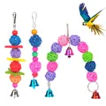1PCS Parrot Bell Toy Multicolor Wooden Bead Bird Toy Kit Parrot Cage Creative Swing Toys Colorful