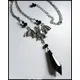 Collier gothique en verre noir cristal chauve-souris pendentif élégant créativité victorienne