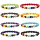 NavidadfnPG-Bracelet ambre 7 chakra pour femme œil de tigre constants ique cornaline quartz