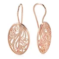 Boucles d'oreilles ovales en relief pour femmes pendentif creux en or Rose Texture de fleur