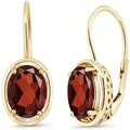 Petites boucles d'oreilles ovales en cristal pour femmes couleur or à Clip en pierre rouge