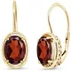 Petites boucles d'oreilles ovales en cristal pour femmes couleur or à Clip en pierre rouge