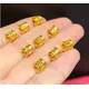 Breloques en or jaune pur 24 carats espace en or 999 pour bracelet pièces de bijoux environ