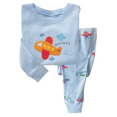 Chemise de nuit 2021 coton pour enfants ensemble pyjama pour bébés garçons mode avion vêtements