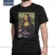 T-Shirt à Manches Courtes en Pur Coton pour Homme Mona Lisa Coupe de Cheveux de Singe Joconde