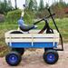 iYofe All Terrain Cargo Wagon Wood Railing Children Garden Air Tires Outdoor Cart | 20.28 H x 39.37 W x 19.3 D in | Wayfair