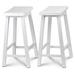 PJ Wood Solid Wood Utility Stool Wood in Gray/White | 24 H x 12.64 W x 16.34 D in | Wayfair CH01-0202-005-2P-A04