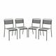 Lot de 4 chaises de jardin, savane