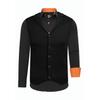 Langarmhemd RUSTY NEAL, Herren, Gr. XXL, EURO-Größen, orange (schwarz, orange), 60% Baumwolle, 37% Polyester, 3% Elasthan, mehrfarbig, casual, Langarm, Hemden, inklusive Langarmhemd und Weste