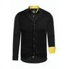 Langarmhemd RUSTY NEAL, Herren, Gr. XL, EURO-Größen, schwarz (schwarz, gelb), 60% Baumwolle, 37% Polyester, 3% Elasthan, mehrfarbig, casual, Langarm, Hemden, inklusive Langarmhemd und Weste