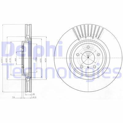 DELPHI Bremsscheibe vorne rechts links belüftet 355mm für INFINITI NISSAN 40206JL00A 40206JL00B 40206-JL00A BG9073C