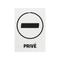 Interface Plv - Sticker autocollant 'privé' format A5 fond blanc