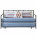 Latitude Run® Twin Stainless Steel Daybed w/ Trundle Metal in Black | 39 H x 39 W x 77 D in | Wayfair 0EF2DE0E176C4C18BE3D4676B648880C