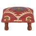 Union Rustic Jaryan Solid Wood Accent Stool Wood/Upholstered in Brown/Red | 10 H x 16 W x 16 D in | Wayfair C1DFF7AD67E248F5BCCF94417856E20C