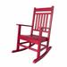 Porch & Den Berkshire Traditional Poly All Weather Rocking Chair Red