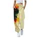 YDKZYMD Beige Sweatpants For Women Plus with Pockets Casual Baggy Pants Elastic Waist Cinch Bottom Womens Wide Leg Sweatpants with Pockets Size Fleece Multicolor Drawstring Tie Dye Petite Jogger Pants