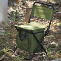 Kayannuo Christmas Clearance Outdoor Folding Chair With Cooler Bag Compact Fishing Stool Fishing Chair With Double Oxford Cloth Cooler Bag For Fishing/Beach/Camping/Family/Outing