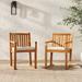 Middlebrook Solid Wood Slat Back Patio Dining Chair, Set of 2