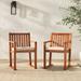 Middlebrook Solid Wood Slat Back Patio Dining Chair, Set of 2