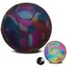 verlacod Reflective Football Holographic Luminous Soccer Ball for Night Games and Training Glow in The Dark by Light Reflect Standard Flashing Soccer Ball Size 5 for Kids Adults Outdoor Sports