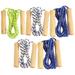 5PCS Wooden Handle Jumping Rope Sports Fitness Skipping Rope Exercise Skipping Rope Portable Game Skip Rope for Home Outdoor Pla