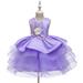 Dyfzdhu Girls Princess Dress 1-8T Kids Girls Trendy Flowers Layered Tulle Formal Dress Party Ball Gowns Prom Dress