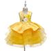 Dyfzdhu Girls Princess Dress 1-8T Kids Girls Trendy Flowers Layered Tulle Formal Dress Party Ball Gowns Prom Dress