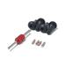 Jygee 4pcs Auto TR412 Tire Valve Stems Short Black Rubber Tubeless Snap-in Vavle 4pcs Valve Core and Repair Tool