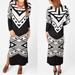 Free People Dresses | Free People Bauhaus Swit Dress Fitted Knit Long Sleeves Sz Sp | Color: Black/White | Size: Sp