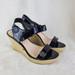 Nine West Shoes | Nine West Espadrille Black Platform Ankle Strappy Buckle Wedge Sandals 10.5m | Color: Black/Tan | Size: 10.5