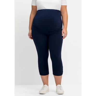 Umstandsleggings SHEEGO "Große Größen" Gr. 42, Normalgrößen, blau (indigo) Damen Hosen Umstandsmode