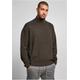 Kapuzenpullover URBAN CLASSICS "Herren Oversized Roll Neck Sweater" Gr. L, schwarz (blackbird) Herren Pullover Kapuzenpullover