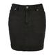 Jerseyrock URBAN CLASSICS "Damen Ladies Organic Stretch Denim Mini Skirt" Gr. 27, schwarz (black washed) Damen Röcke