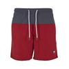 Badeshorts URBAN CLASSICS "Urban Classics Herren Block Swim Shorts", Herren, Gr. M, US-Größen, rot (brickrot, schwarzshadow), 100% Polyamid, Badehosen