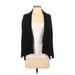 Zara Cardigan Sweater: Black Color Block Sweaters & Sweatshirts - Women's Size Small