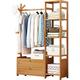 Bamboo Coat Rack for Hanging Clothes, Garment Rack with Shelves, Clothing Rail, Freestanding Hanger Bedroom Clothing Rack for Hallway Living Room Bedroom