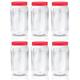 Easy Shopping® Airtight Plastic Food Storage Jars Containers Clear Canister pots with Screw Top Lid BPA Free for Home Office Kitchen, Herb, Spices, Sweets Jar PACK OF 6 (2000 ML)