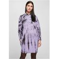 Jerseykleid URBAN CLASSICS "Damen Ladies Oversized Tie Dye Hoody Dress" Gr. M, US-Größen, lila (black, lavender) Damen Kleider Freizeitkleider