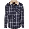 Langarmhemd URBAN CLASSICS "Urban Classics Herren Sherpa Lined Shirt Jacket", Herren, Gr. L, US-Größen, blau (navy, whtie), 68% Polyester, 32% Viskose, Langarm, Hemden