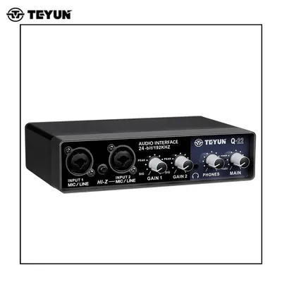 TEYUN Q-22 Professionnel Audio Carte Son avec Statique Électrique JEMonitor pour Studio Diffusion en