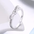 Bague en argent avec nœud papillon en cristal pour femme bijoux de mariage jolie mode belle bague