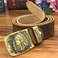 Ceinture de cowboy en laiton pour hommes ceinture en cuir pour jeans ceinture de taille en métal