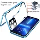 Coque en verre double face pour iPhone protection d'objectif d'appareil photo coque en métal