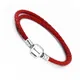 Dark Red Moments Double Woven Leather Bracelet Fits Original sterling silver Charms & Beads For